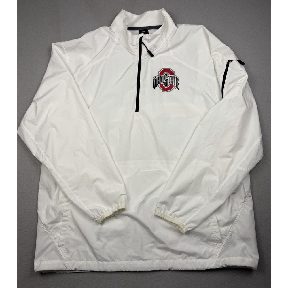 Nike Storm-FIT Ohio State Buckeyes Pullover Jacket Men's XL White 1/4 Zip NCAA